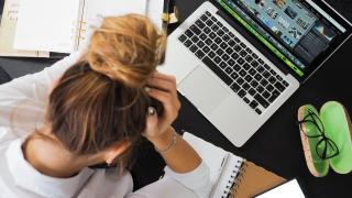 Girl at desk.